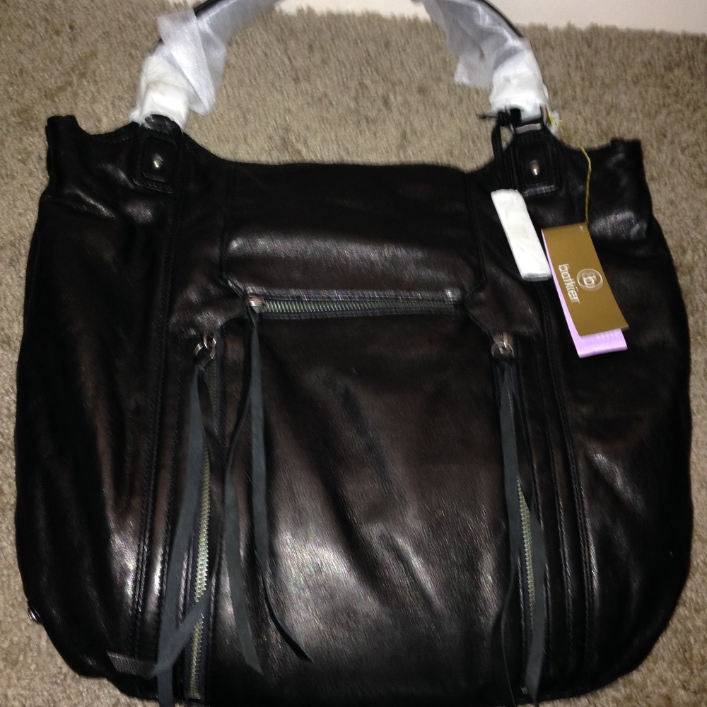 Botkier Black Logan  Lambskin Leather Handbag